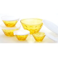 Bộ 5 bát thủy tinh có nắp đậy