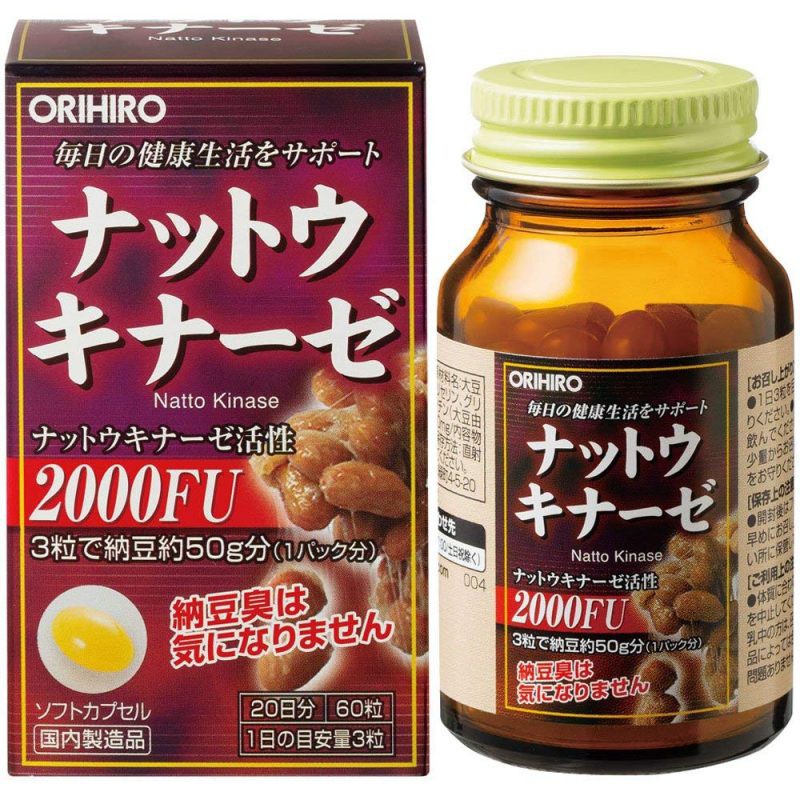Thuốc Chống Đột Quỵ Natto kinase 2000FU Orihiro Nhật Bản